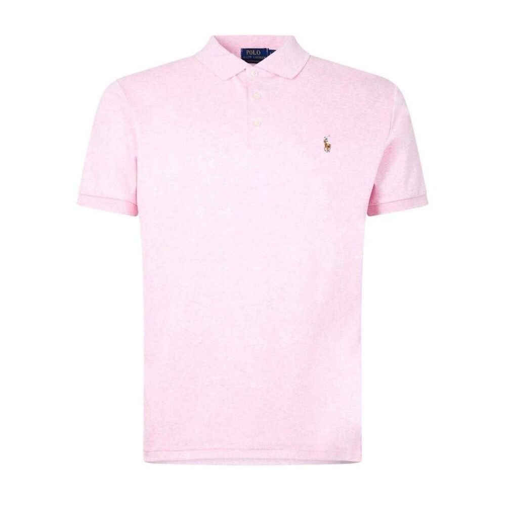Ralph Lauren Mens Pima Cotton Slim Short-Sleeved Polo Shirt / Carmine Pink